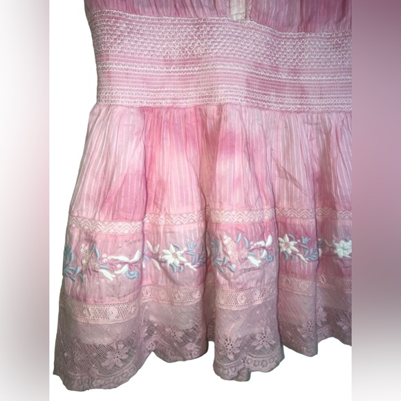 NEW LoveShackFancy Fontana Flutter Sleeve Lace Dress Size Medium - Picture 3 of 12